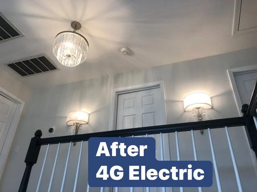Foyer chandelier and sconce lighting completed by 4G Electric