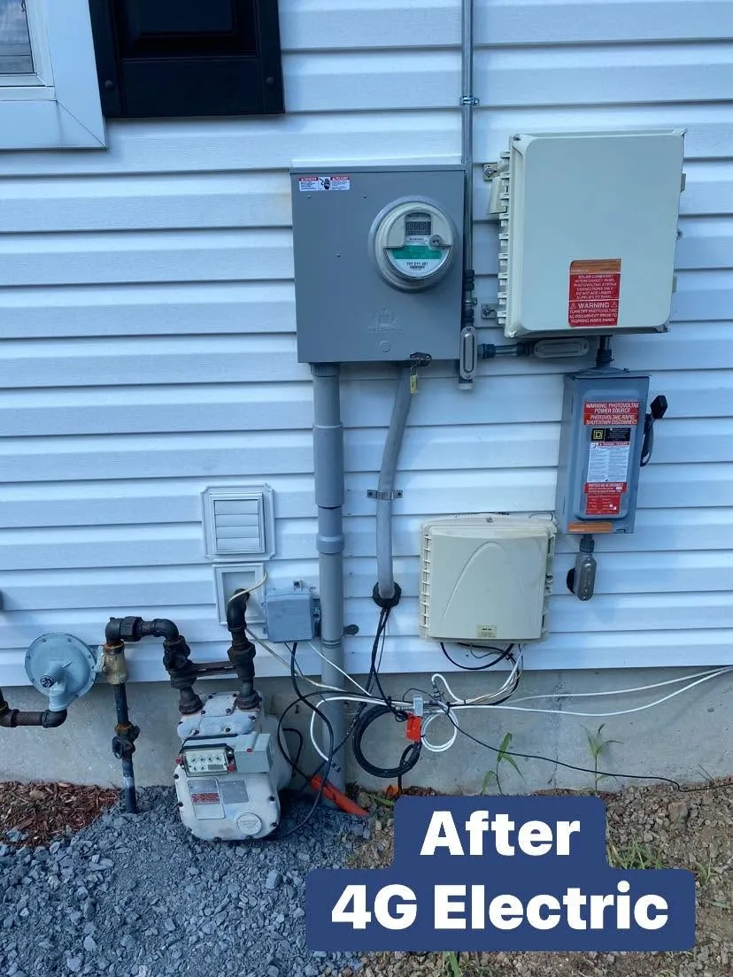Upgraded meter, sub-panel, and disconnects mounted on a home's exterior